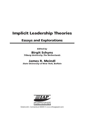 cover image of Implicit Leadership Theories